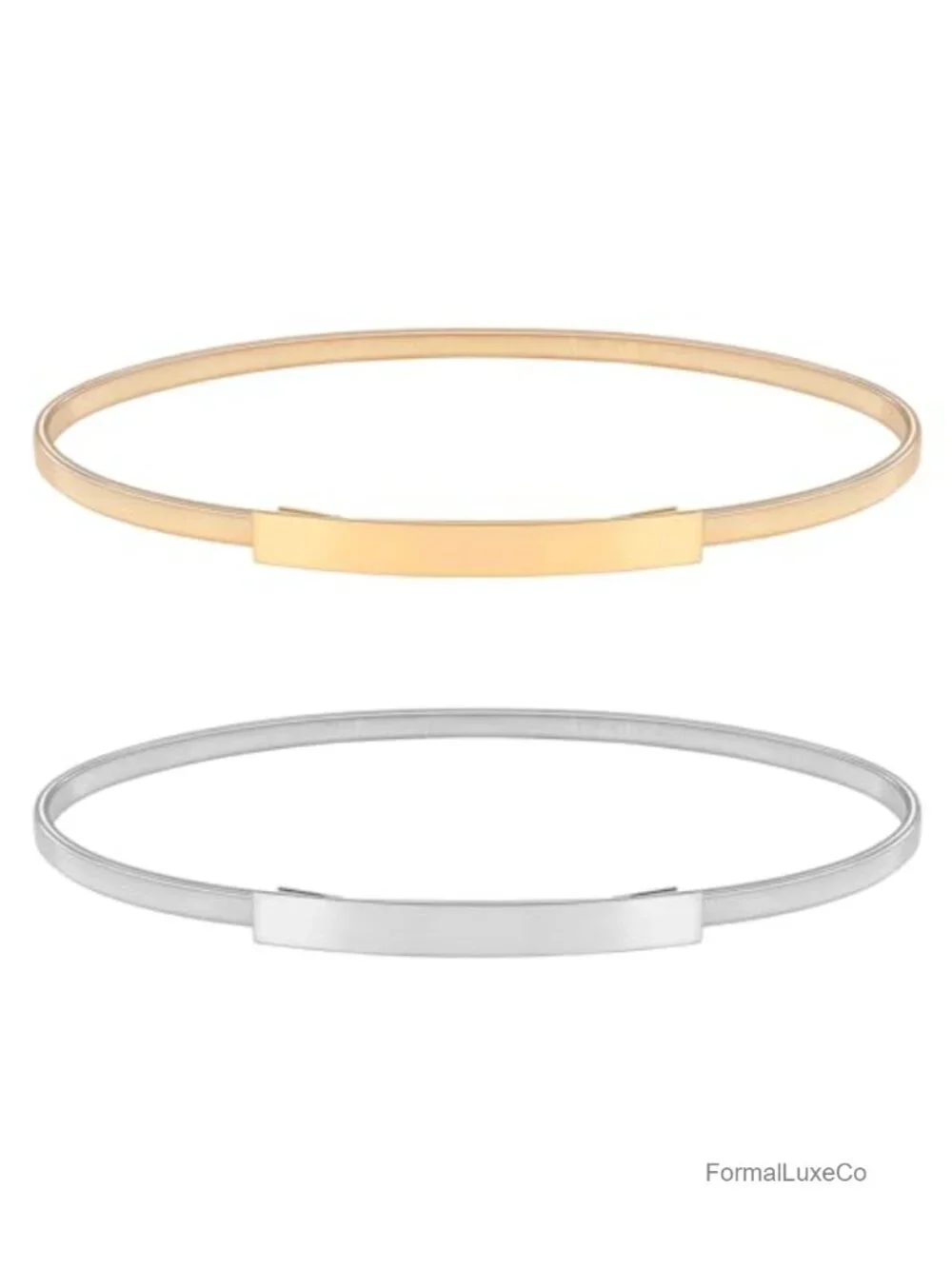 Skinny Metal Cinch Belt for Dress Stretch Thin Waist Belt